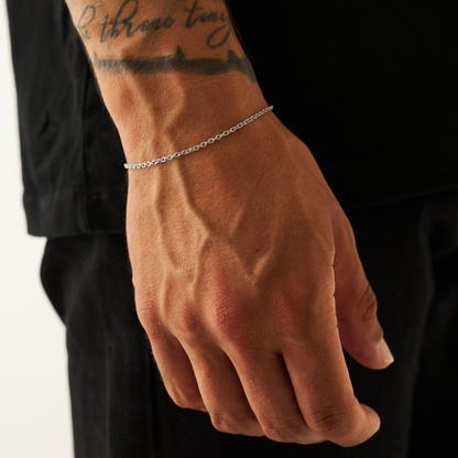 Cable Bracelet | Men | Gold, Rose Gold or Silver | 2mm Cable Chain Bracelet | Steven & Levon