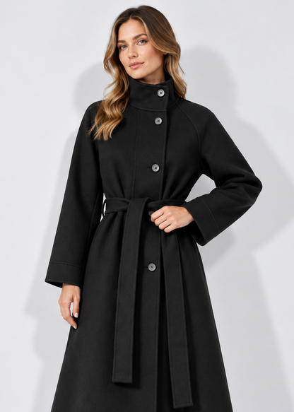Women's Wool Coat | Mid-Length Loose Fit | Winter Outerwear | Steven & Levon