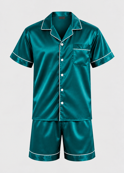 Men's Sleepwear | Short Sleeve Pajama | Elastic Shorts | Summer | Steven & Levon