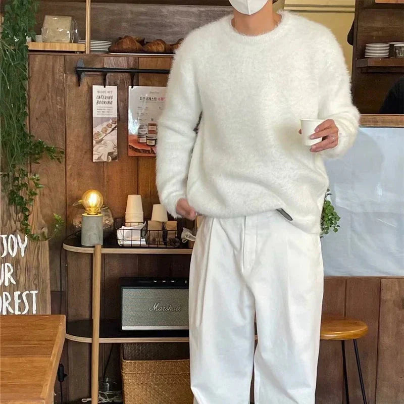 Men's Long Chunky Sweater | Chunky Knit | Longline Warm Casual Pullover | Steven & Levon