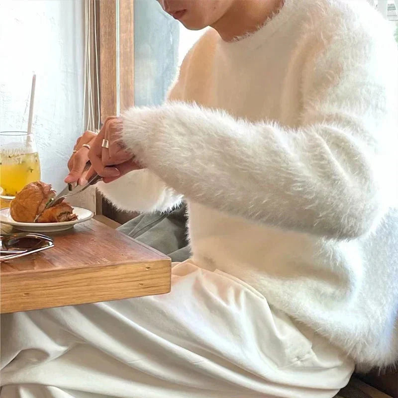 Men's Long Chunky Sweater | Chunky Knit | Longline Warm Casual Pullover | Steven & Levon