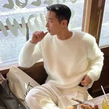 Men's Long Chunky Sweater | Chunky Knit | Longline Warm Casual Pullover | Steven & Levon