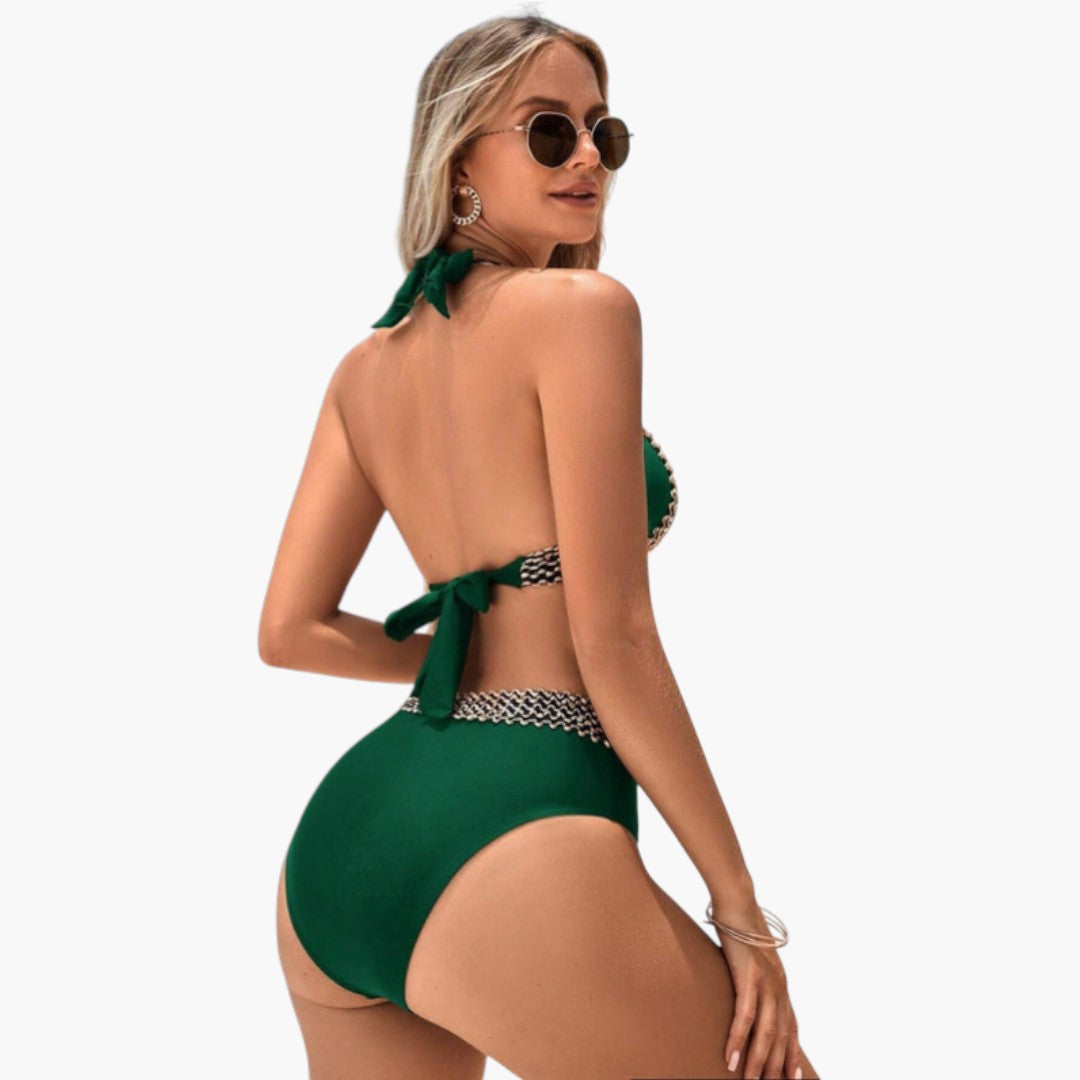 Two Piece Triangle Bikini Swimsuit | Women | Soft Stretch Swim Fabric | Adjustable Triangle Top | Steven & Levon