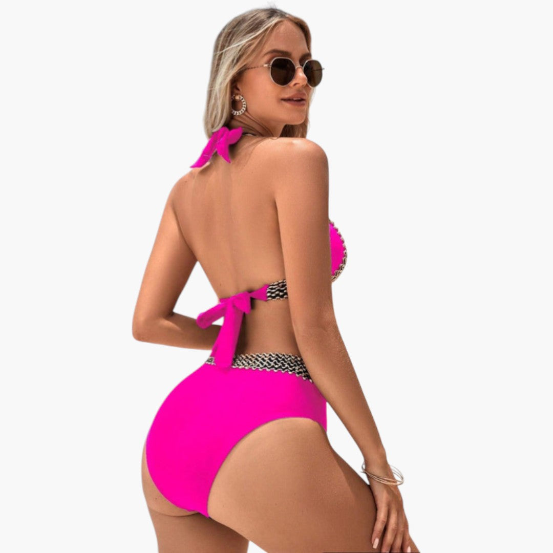 Two Piece Triangle Bikini Swimsuit | Women | Soft Stretch Swim Fabric | Adjustable Triangle Top | Steven & Levon