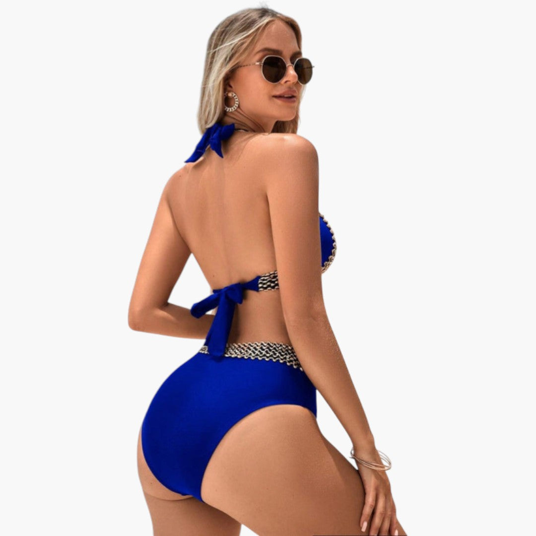 Two Piece Triangle Bikini Swimsuit | Women | Soft Stretch Swim Fabric | Adjustable Triangle Top | Steven & Levon
