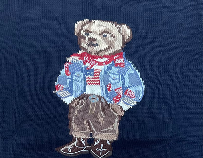 Embroidered Bear Sweater | Womens Christmas Sweater | Pure Cotton | Loose Fit | Steven & Levon