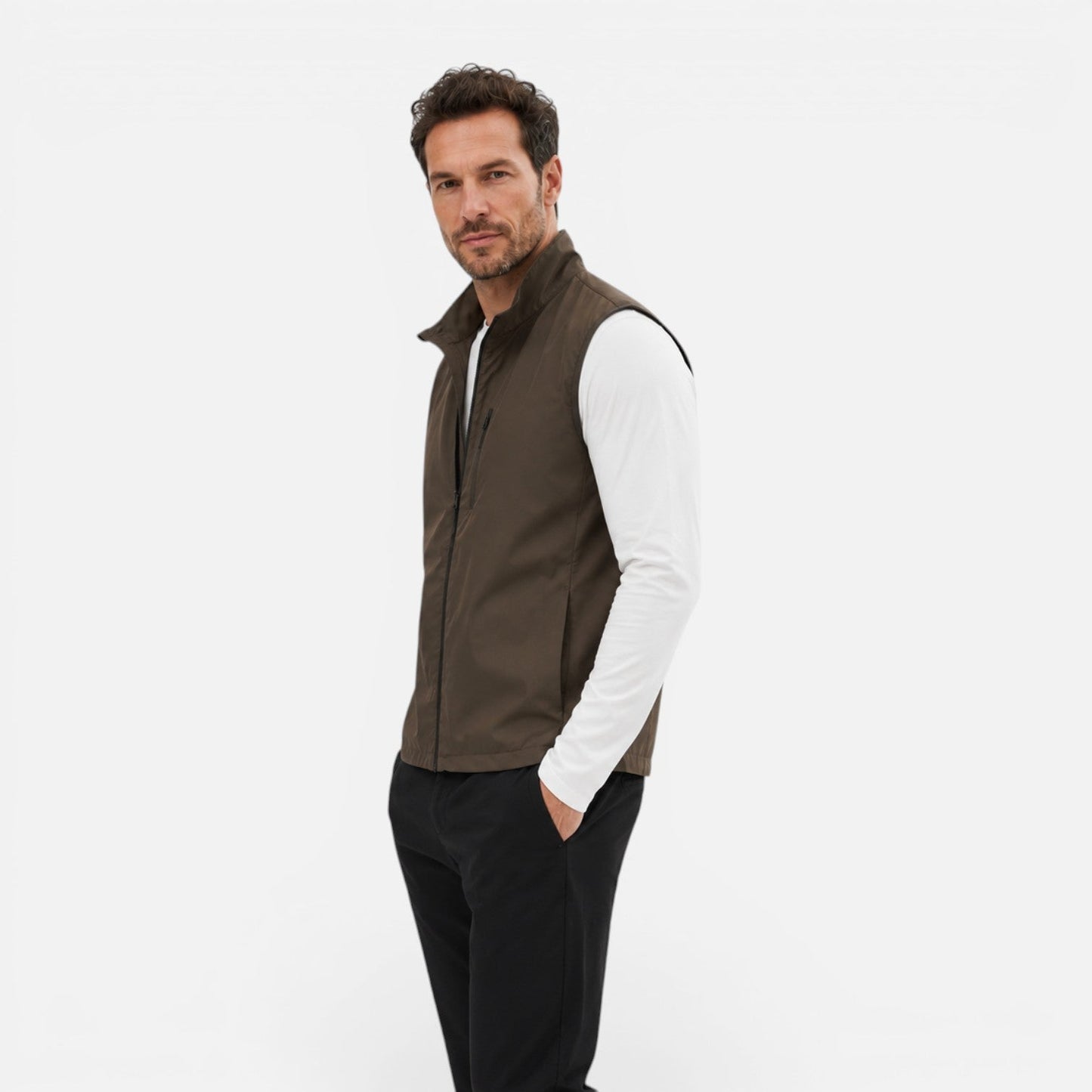 Men's Softshell Gilet Vest | Lightweight | Windproof | Zip Front | Outdoor Layer | Steven & Levon