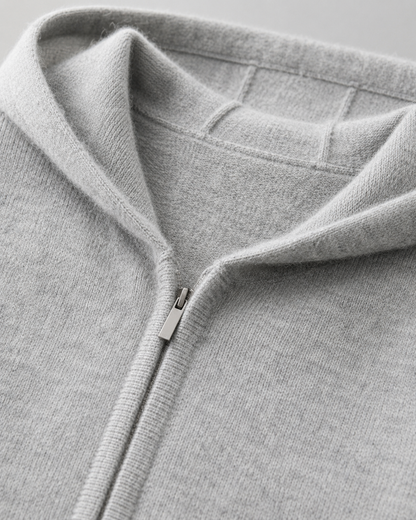 Men's Merino Wool Zip Hoodie | Lightweight Knit | Hooded Sweater | Soft Warm Layer | Steven & Levon