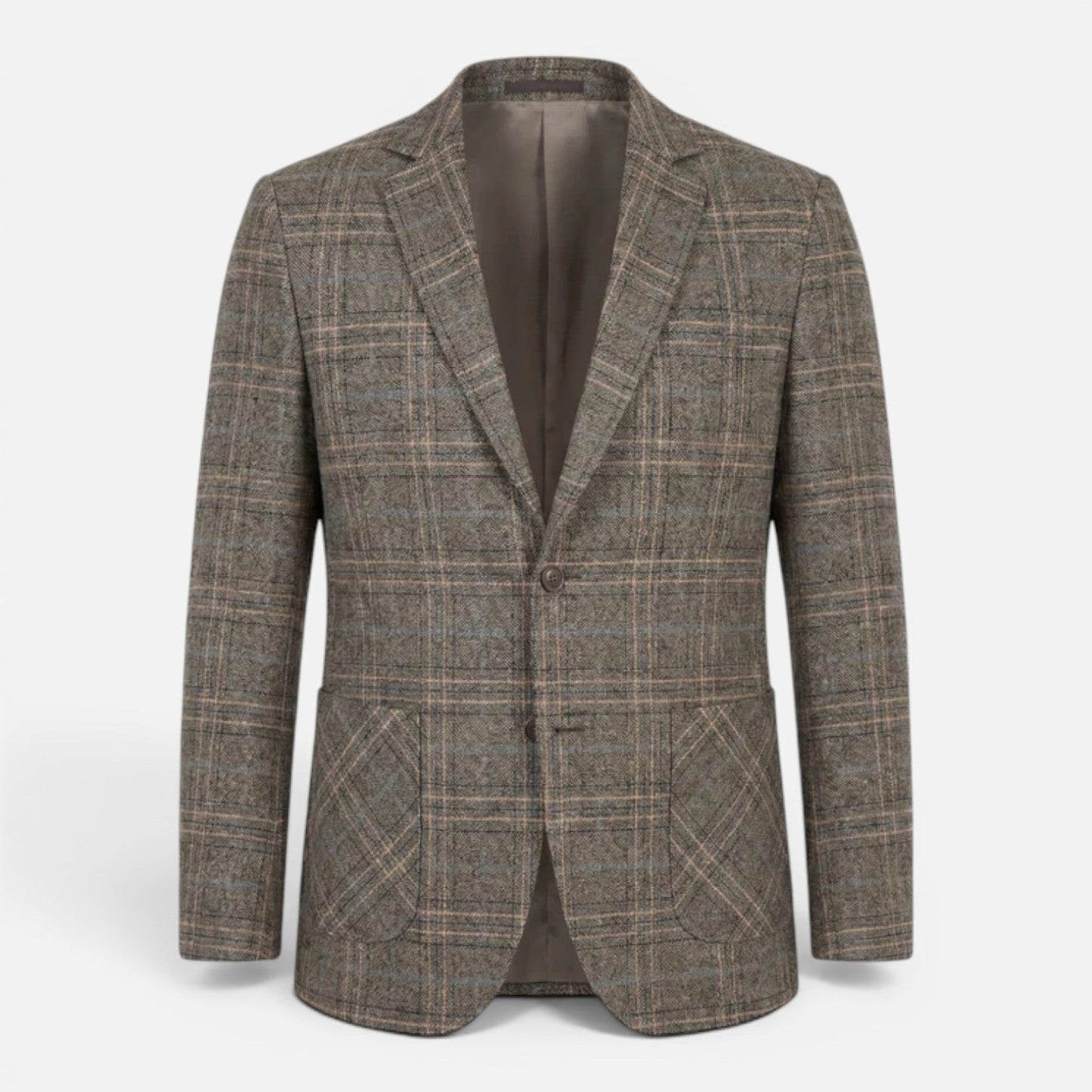 Men's Checked Blazer Jacket | Slim Fit | Single Breasted | Smart Casual | Steven & Levon