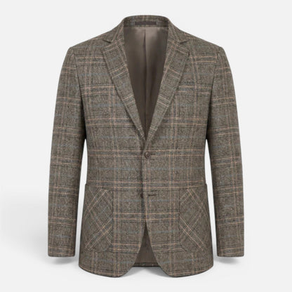 Men's Checked Blazer Jacket | Slim Fit | Single Breasted | Smart Casual | Steven & Levon