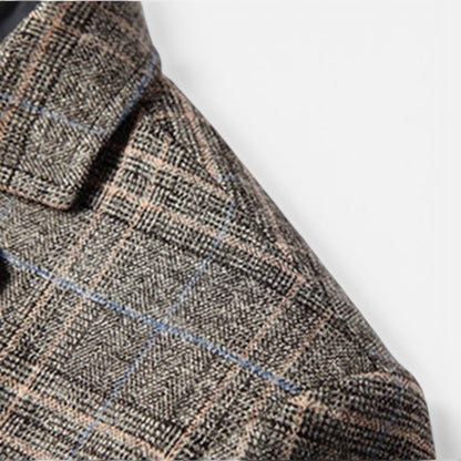 Men's Checked Blazer Jacket | Slim Fit | Single Breasted | Smart Casual | Steven & Levon