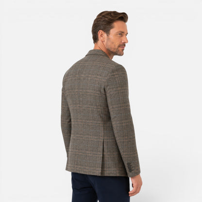 Men's Checked Blazer Jacket | Slim Fit | Single Breasted | Smart Casual | Steven & Levon