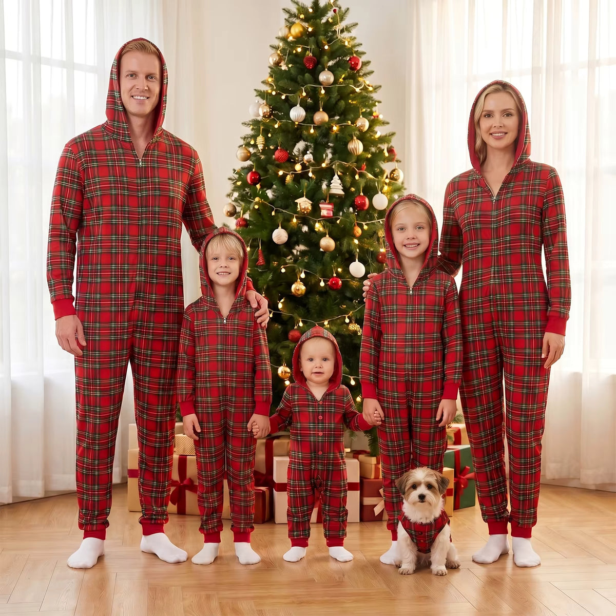 Red Plaid Matching Loungewear | Family Christmas Pajamas Set | Steven & Levon