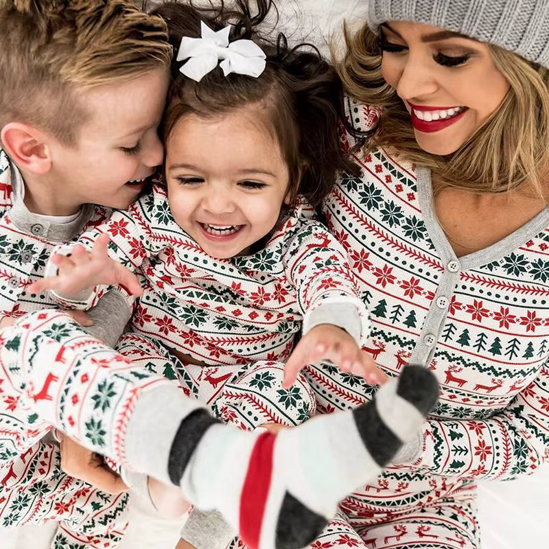 Cotton Blend Matching Sleepwear | Family Christmas Pajamas Set | Steven & Levon