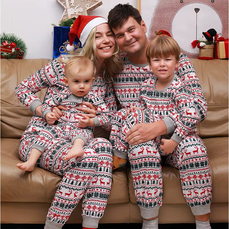 Cotton Blend Matching Sleepwear | Family Christmas Pajamas Set | Steven & Levon