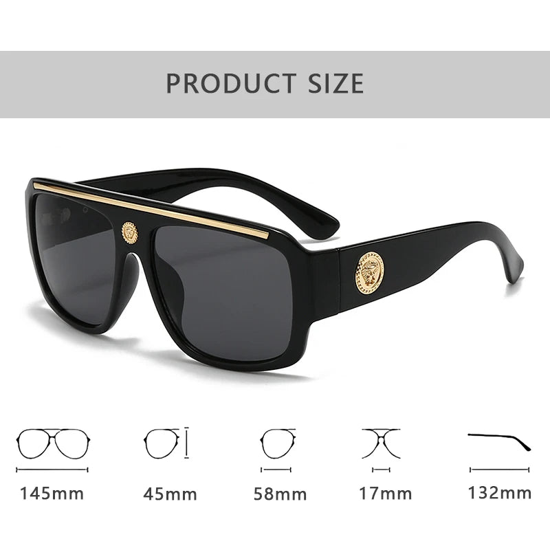 Oversized Square Sunglasses | Unisex | UV400 Designer Eyewear | Luxury Thick Frame | Fashion Travel Shades | Steven & Levon