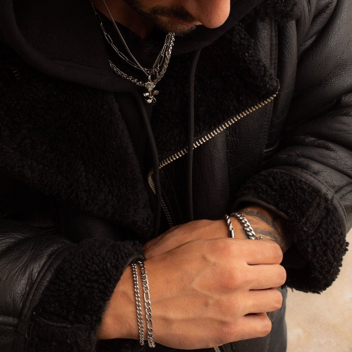Figaro Bracelet | Men | Gold or Silver | 5mm Figaro Chain Bracelet | Steven & Levon