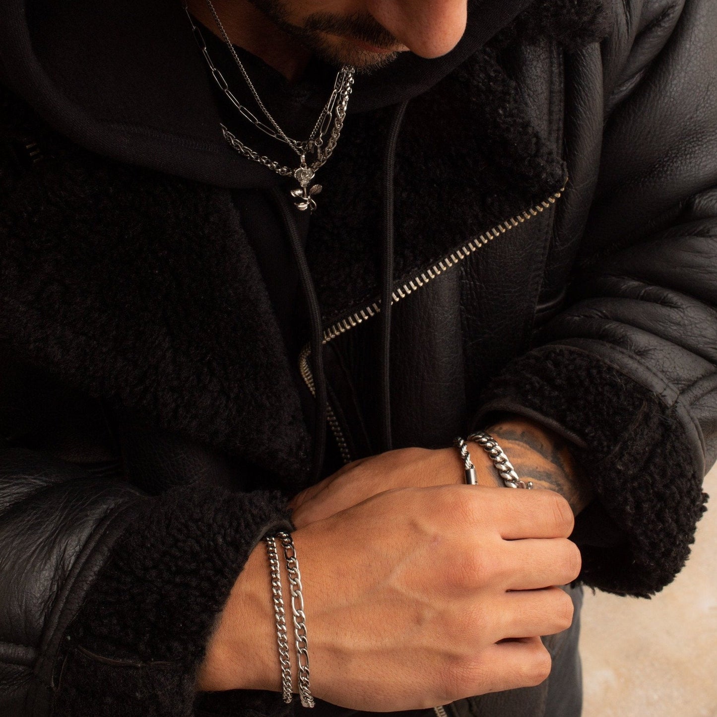 Cuban Bracelet | Men | Stainless Steel | Silver, Gold & Rose Gold | 4mm Chain Design | Steven & Levon