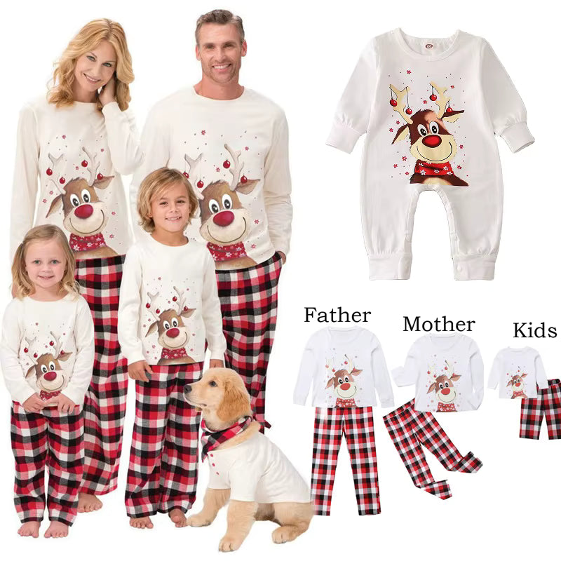 Christmas Pajamas Set | Family Matching | Deer Print | Cotton Blend Sleepwear | Steven & Levon