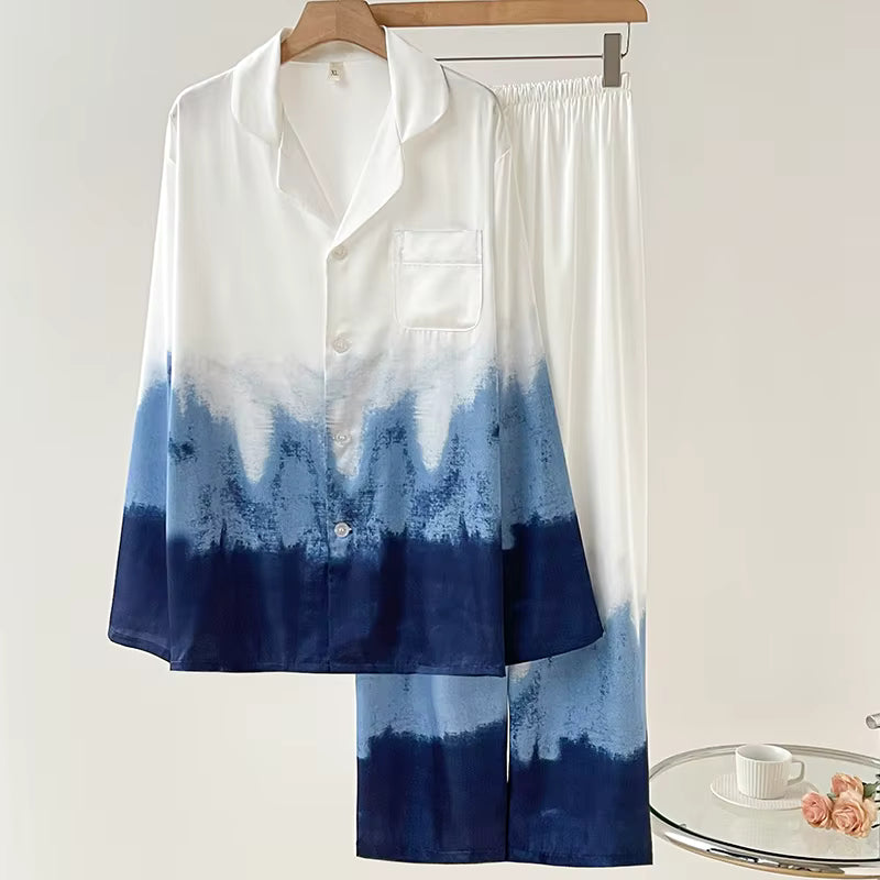 Floral Satin Pajama Set | Women's Loose Fit | Long Sleeve 2-Piece Sleepwear | Steven & Levon
