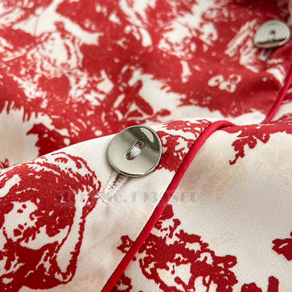Floral Satin Pajama Set | Women's Loose Fit | Long Sleeve 2-Piece Sleepwear | Steven & Levon