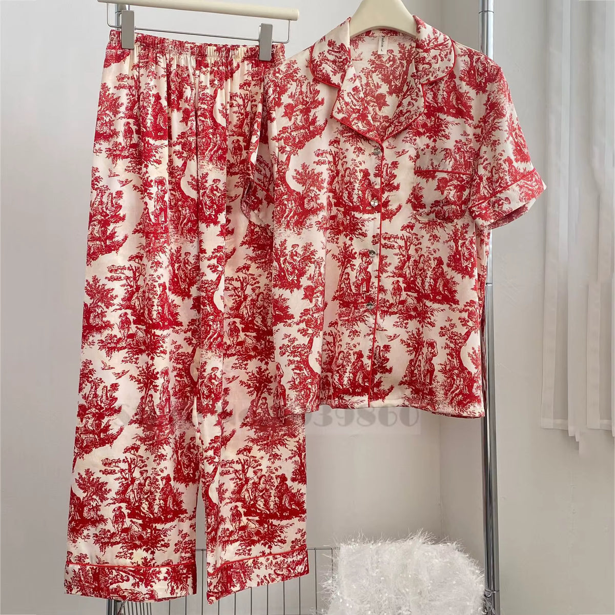 Floral Satin Pajama Set | Women's Loose Fit | Long Sleeve 2-Piece Sleepwear | Steven & Levon