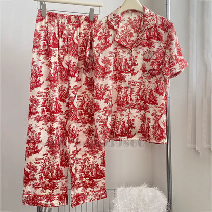 Floral Satin Pajama Set | Women's Loose Fit | Long Sleeve 2-Piece Sleepwear | Steven & Levon