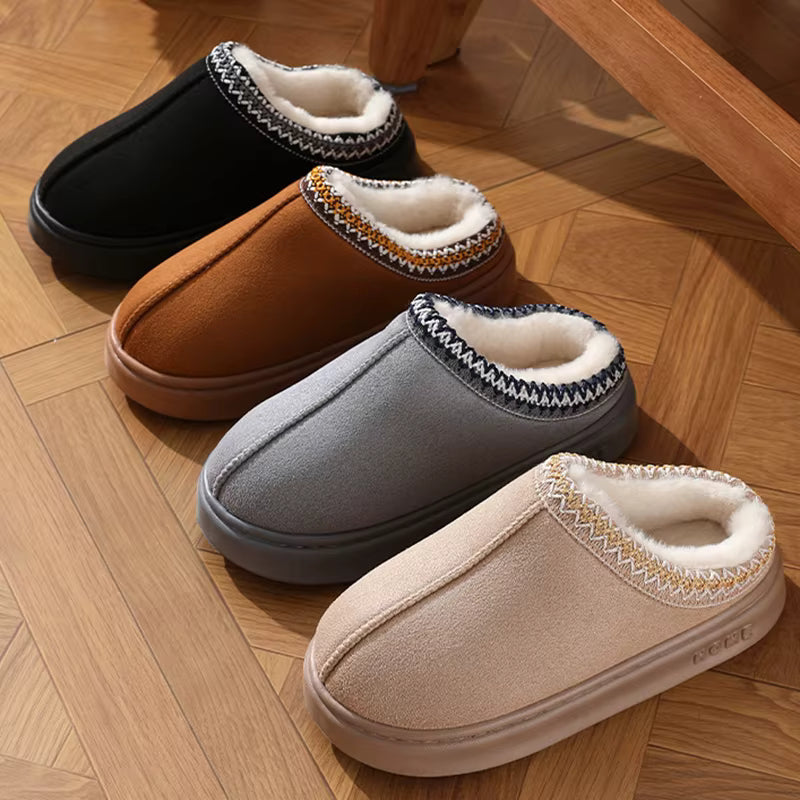Platform Warm Slippers | Unisex | Plush Cotton | Fluffy | Non-Slip | Winter | Steven & Levon