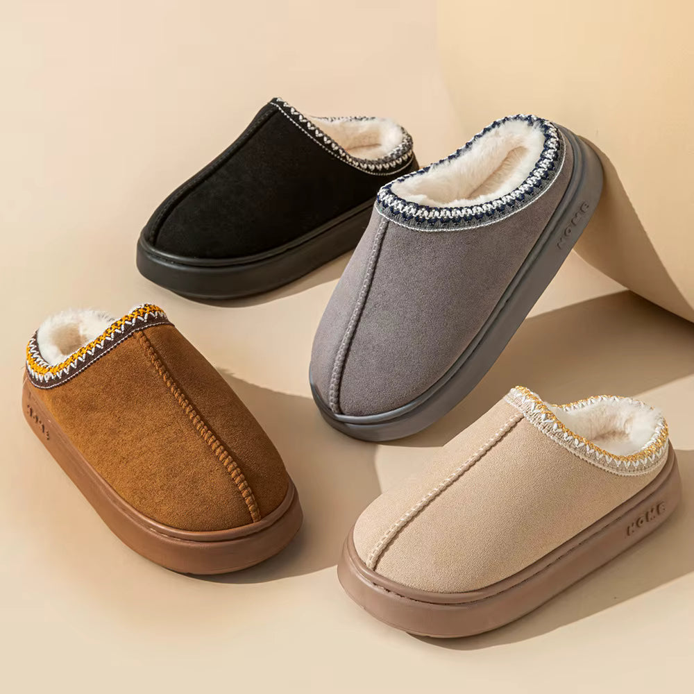 Platform Warm Slippers | Unisex | Plush Cotton | Fluffy | Non-Slip | Winter | Steven & Levon
