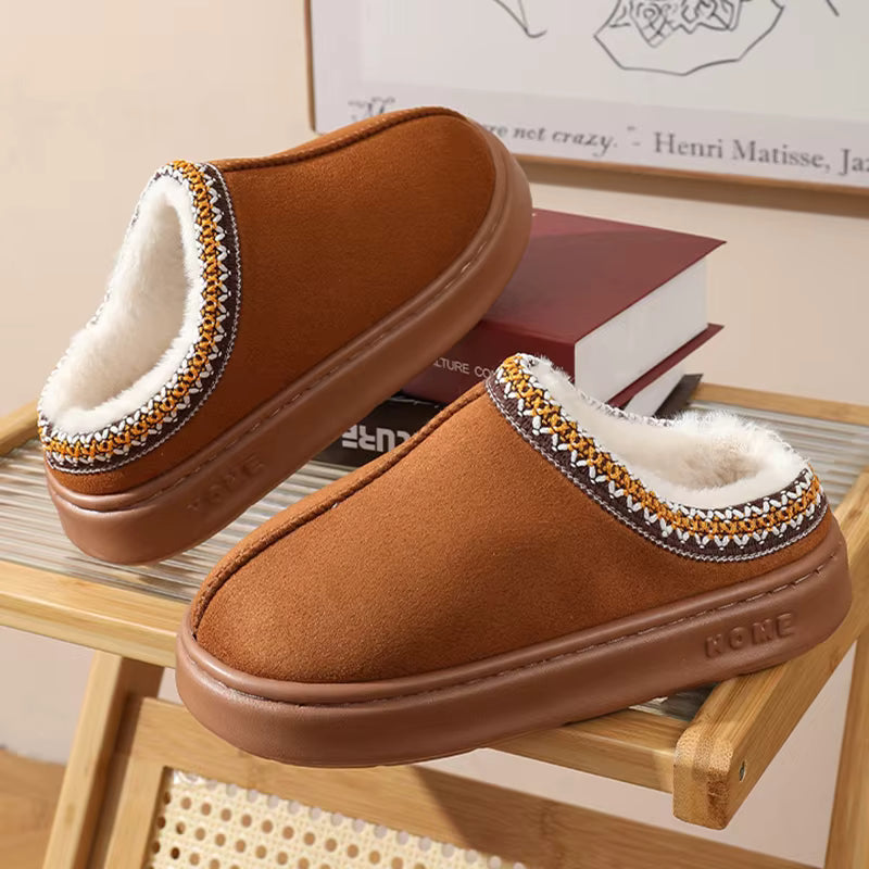Platform Warm Slippers | Unisex | Plush Cotton | Fluffy | Non-Slip | Winter | Steven & Levon