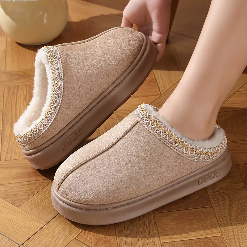 Platform Warm Slippers | Unisex | Plush Cotton | Fluffy | Non-Slip | Winter | Steven & Levon