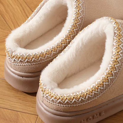 Platform Warm Slippers | Unisex | Plush Cotton | Fluffy | Non-Slip | Winter | Steven & Levon