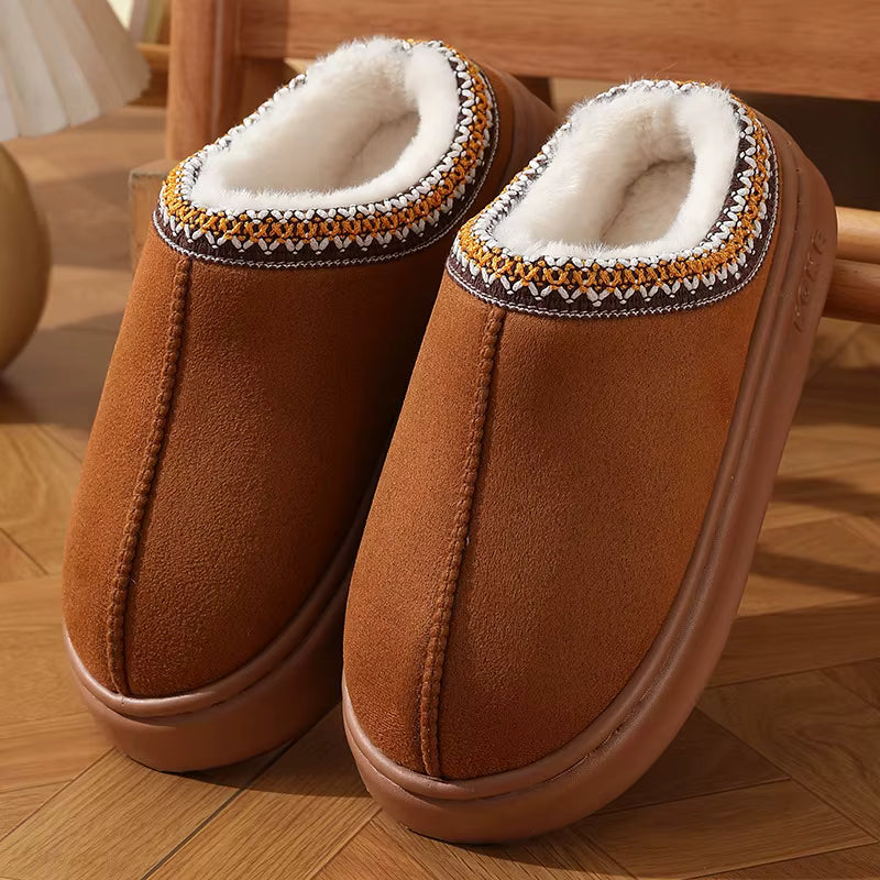 Platform Warm Slippers | Unisex | Plush Cotton | Fluffy | Non-Slip | Winter | Steven & Levon