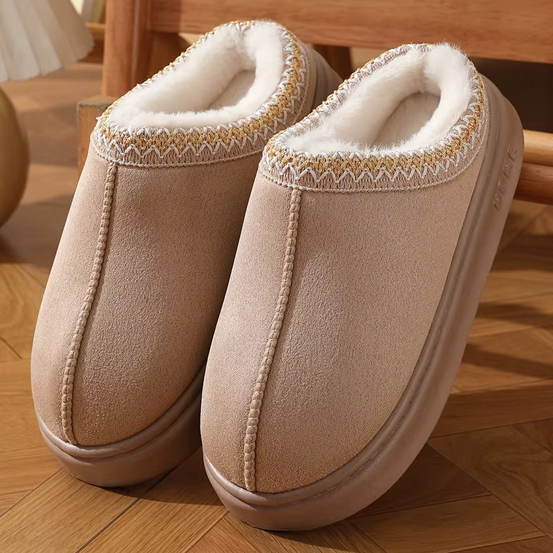 Platform Warm Slippers | Unisex | Plush Cotton | Fluffy | Non-Slip | Winter | Steven & Levon