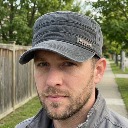 Flatrik - Flat Top Military Style Cap  Outdoor Sun Protection