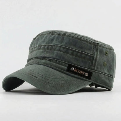 Flatrik - Flat Top Military Style Cap  Outdoor Sun Protection