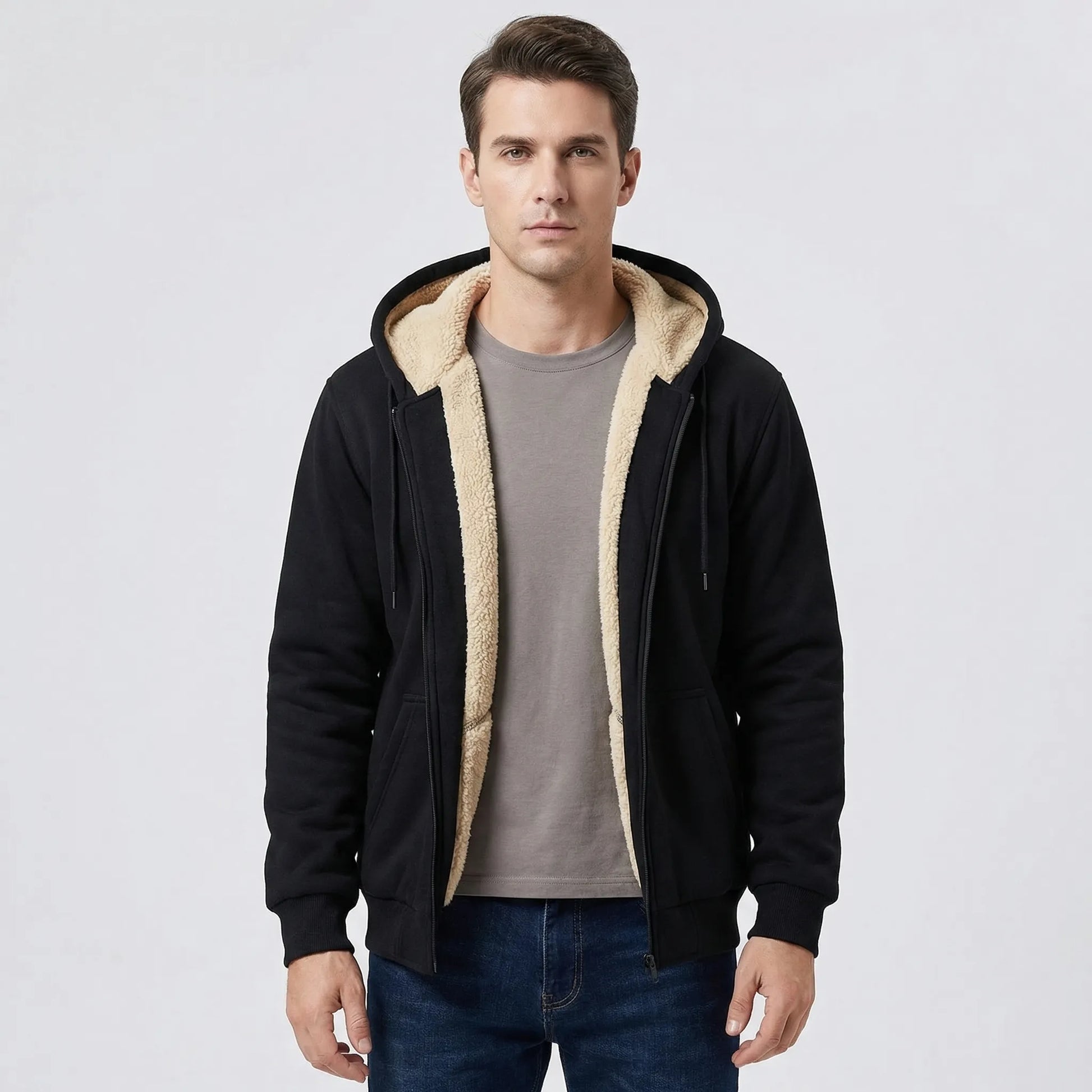 Fleecelon - Fleece-Lined Zip-Up Hooded Sweatshirt  Staying Warm Outdoors