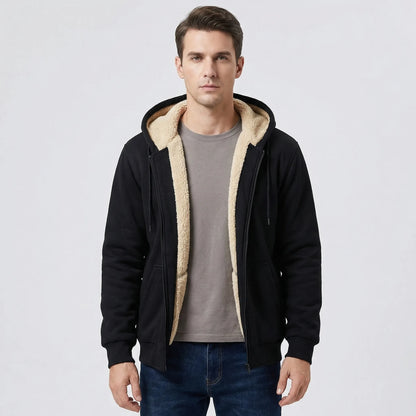 Fleecelon - Fleece-Lined Zip-Up Hooded Sweatshirt  Staying Warm Outdoors