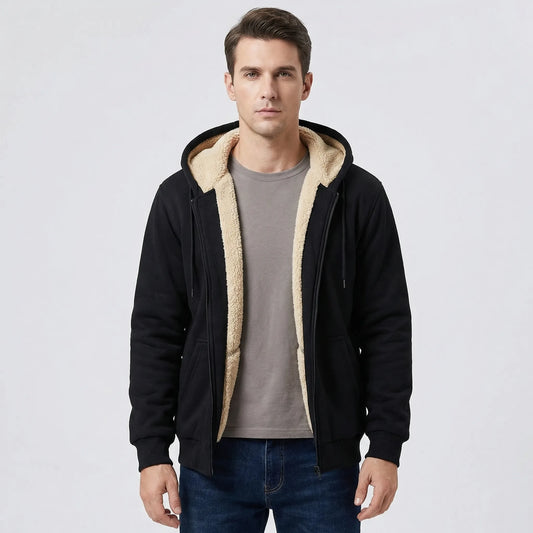 Fleecelon - Fleece-Lined Zip-Up Hooded Sweatshirt  Staying Warm Outdoors