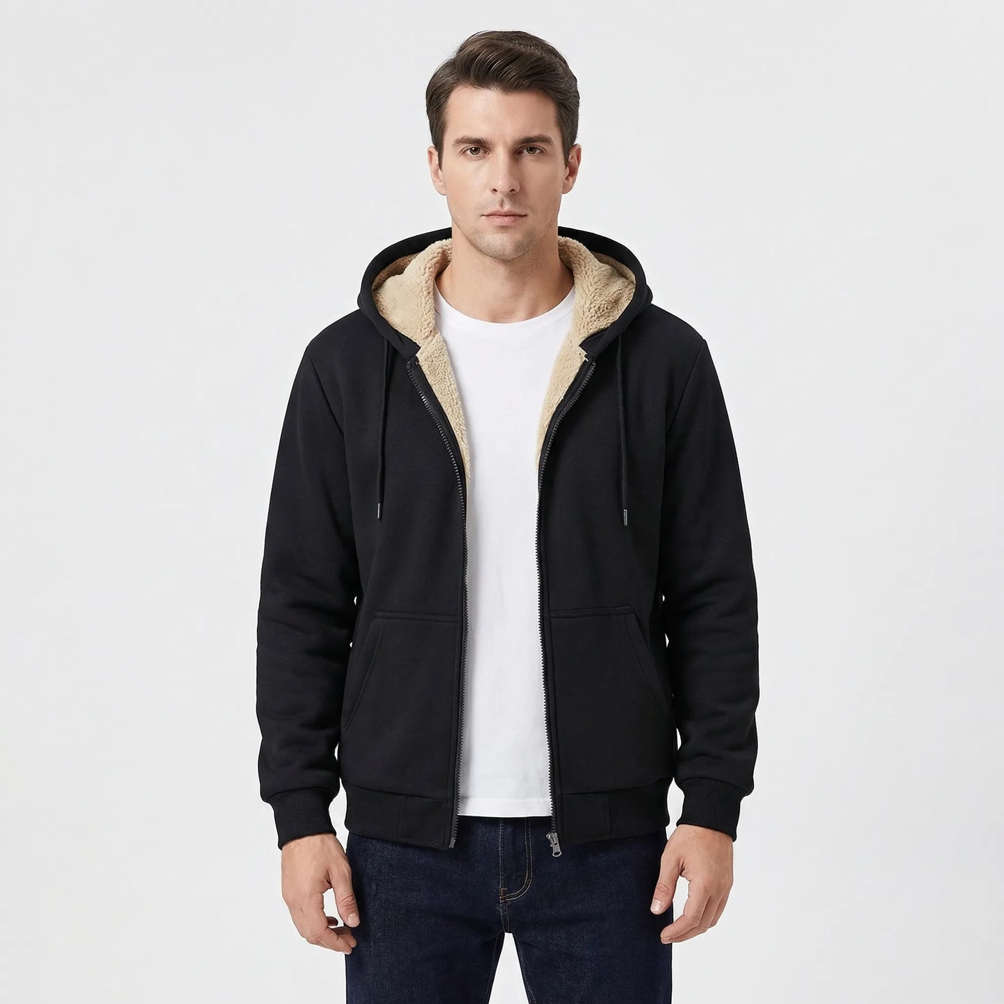 Fleecelon - Fleece-Lined Zip-Up Hooded Sweatshirt  Staying Warm Outdoors