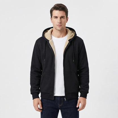 Fleecelon - Fleece-Lined Zip-Up Hooded Sweatshirt  Staying Warm Outdoors