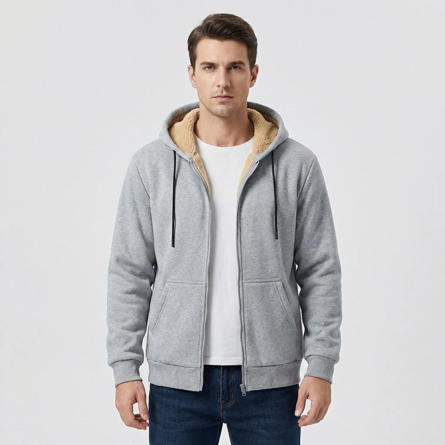 Fleecelon - Fleece-Lined Zip-Up Hooded Sweatshirt  Staying Warm Outdoors