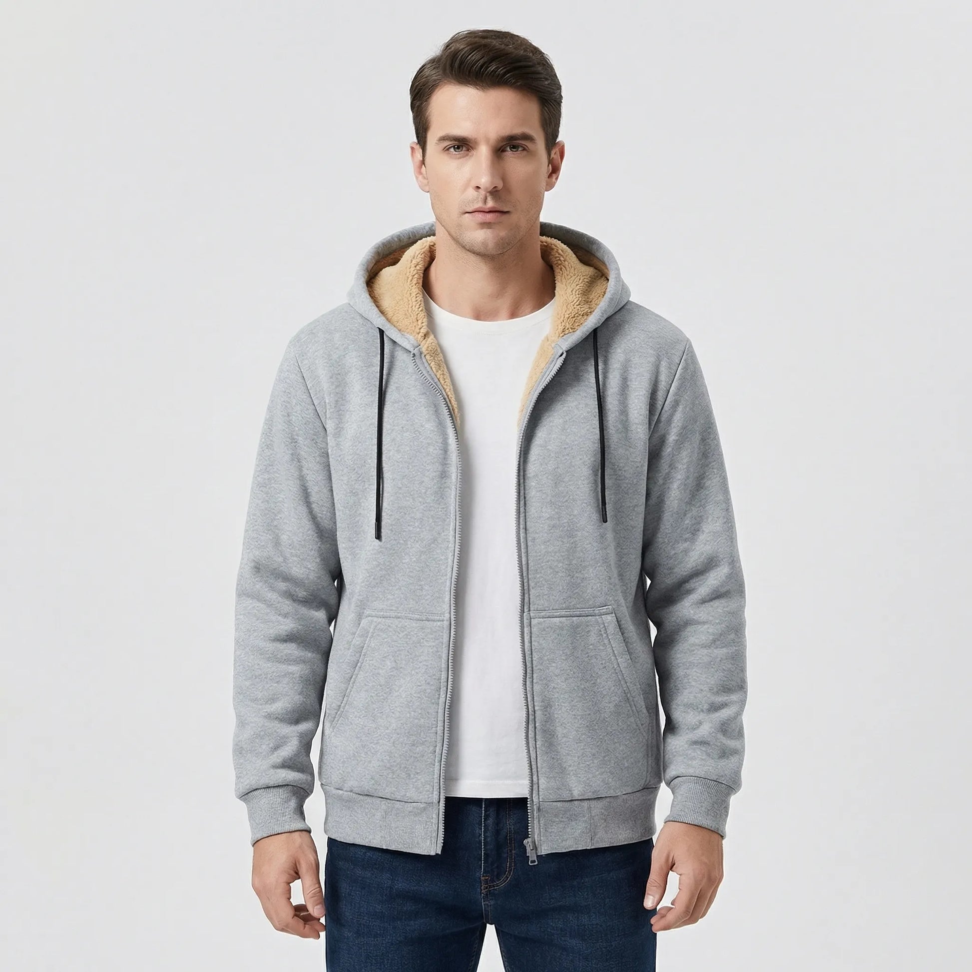 Fleecelon - Fleece-Lined Zip-Up Hooded Sweatshirt  Staying Warm Outdoors