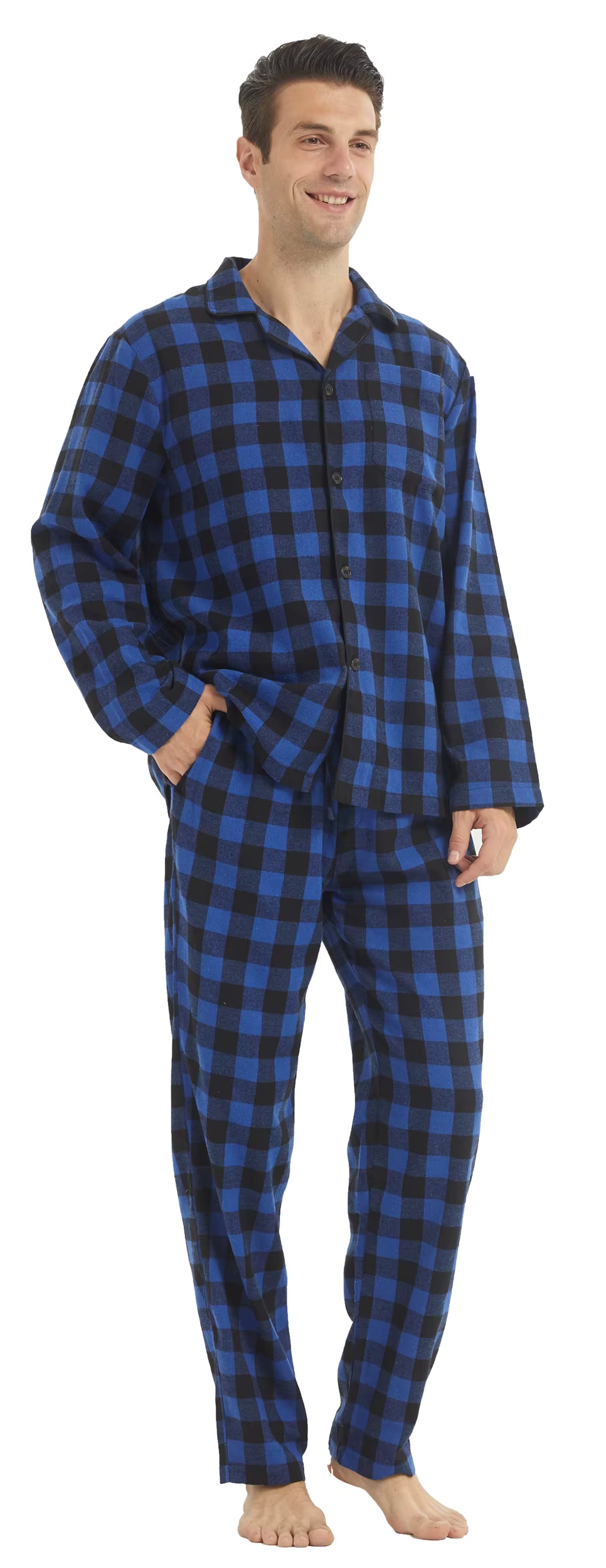 Plaid Sleepwear | Men's Pajama | Cotton Blend | Button-Down | Drawstring | Steven & Levon