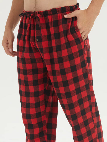 Plaid Sleepwear | Men's Pajama | Cotton Blend | Button-Down | Drawstring | Steven & Levon