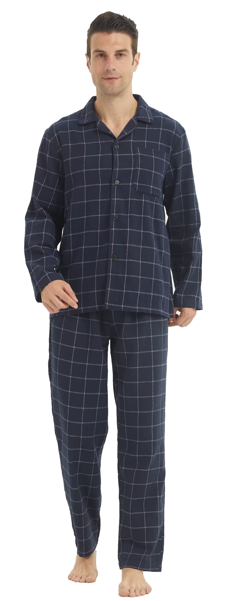 Plaid Sleepwear | Men's Pajama | Cotton Blend | Button-Down | Drawstring | Steven & Levon