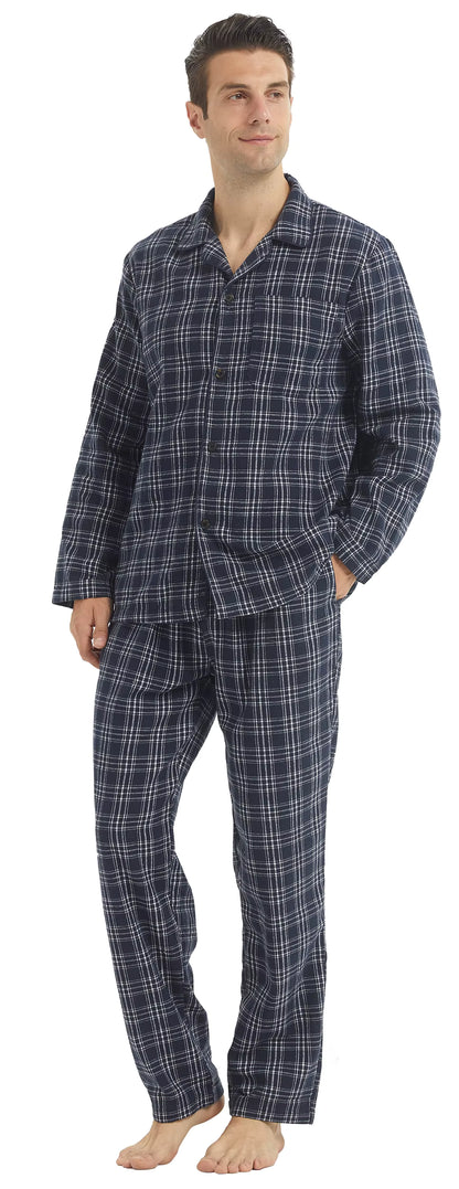 Plaid Sleepwear | Men's Pajama | Cotton Blend | Button-Down | Drawstring | Steven & Levon