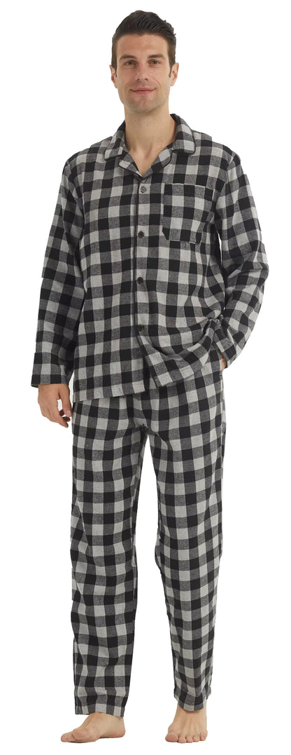 Plaid Sleepwear | Men's Pajama | Cotton Blend | Button-Down | Drawstring | Steven & Levon