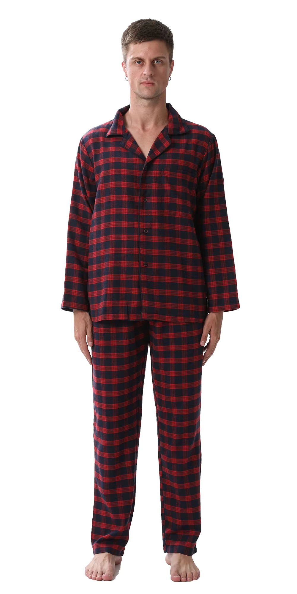 Plaid Sleepwear | Men's Pajama | Cotton Blend | Button-Down | Drawstring | Steven & Levon