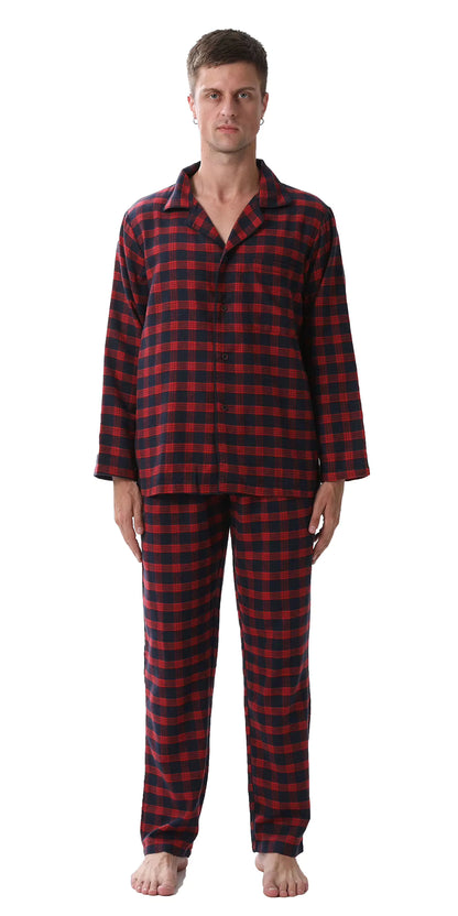 Plaid Sleepwear | Men's Pajama | Cotton Blend | Button-Down | Drawstring | Steven & Levon